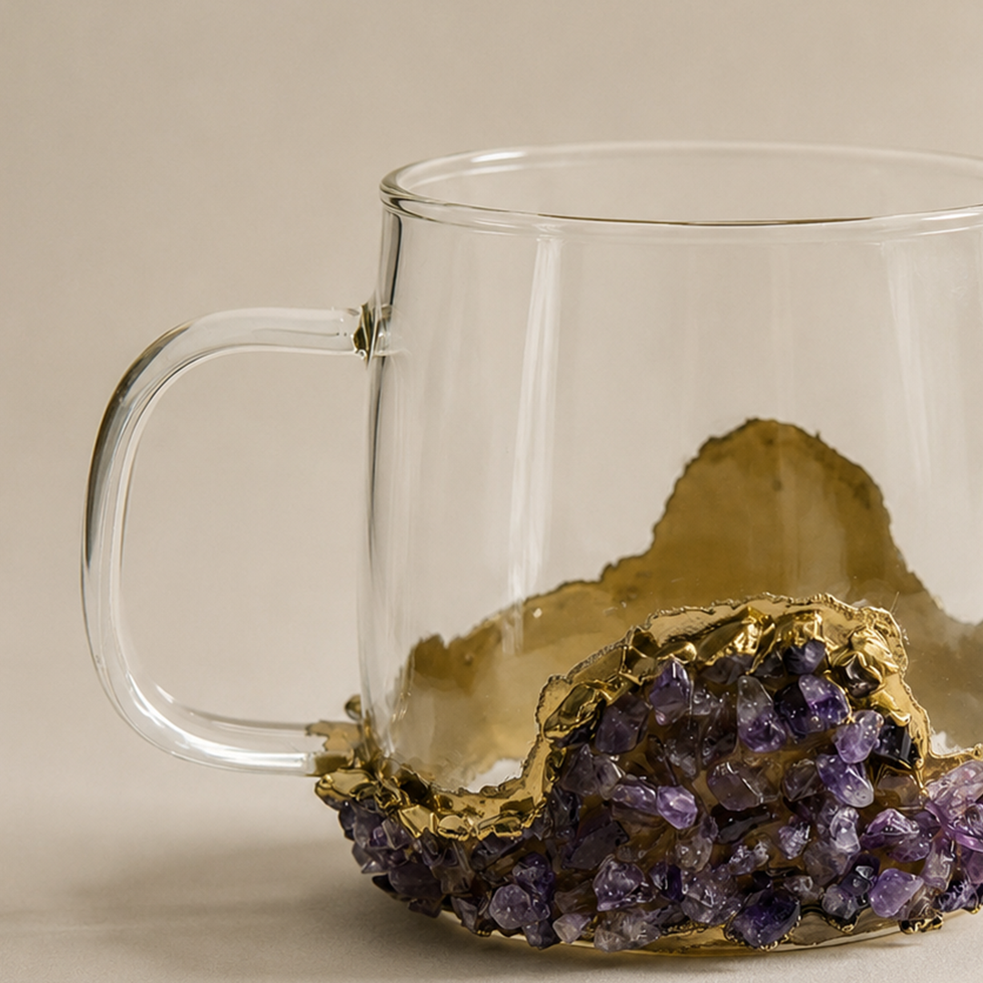Amethyst Aura- Glass Mug