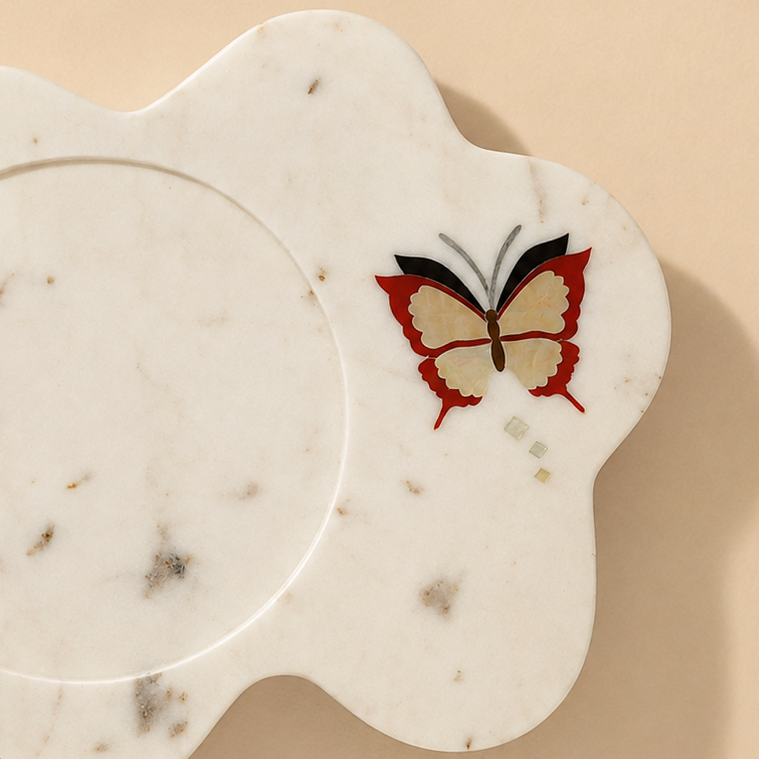 Annapolis Marble Inlay Cake platter