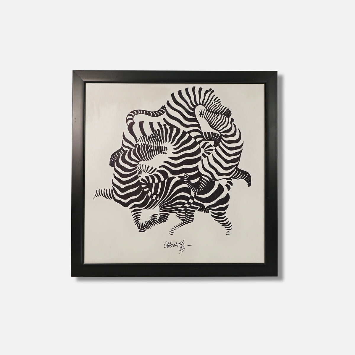 ZEBRE - IVORY BLACK WALL ART