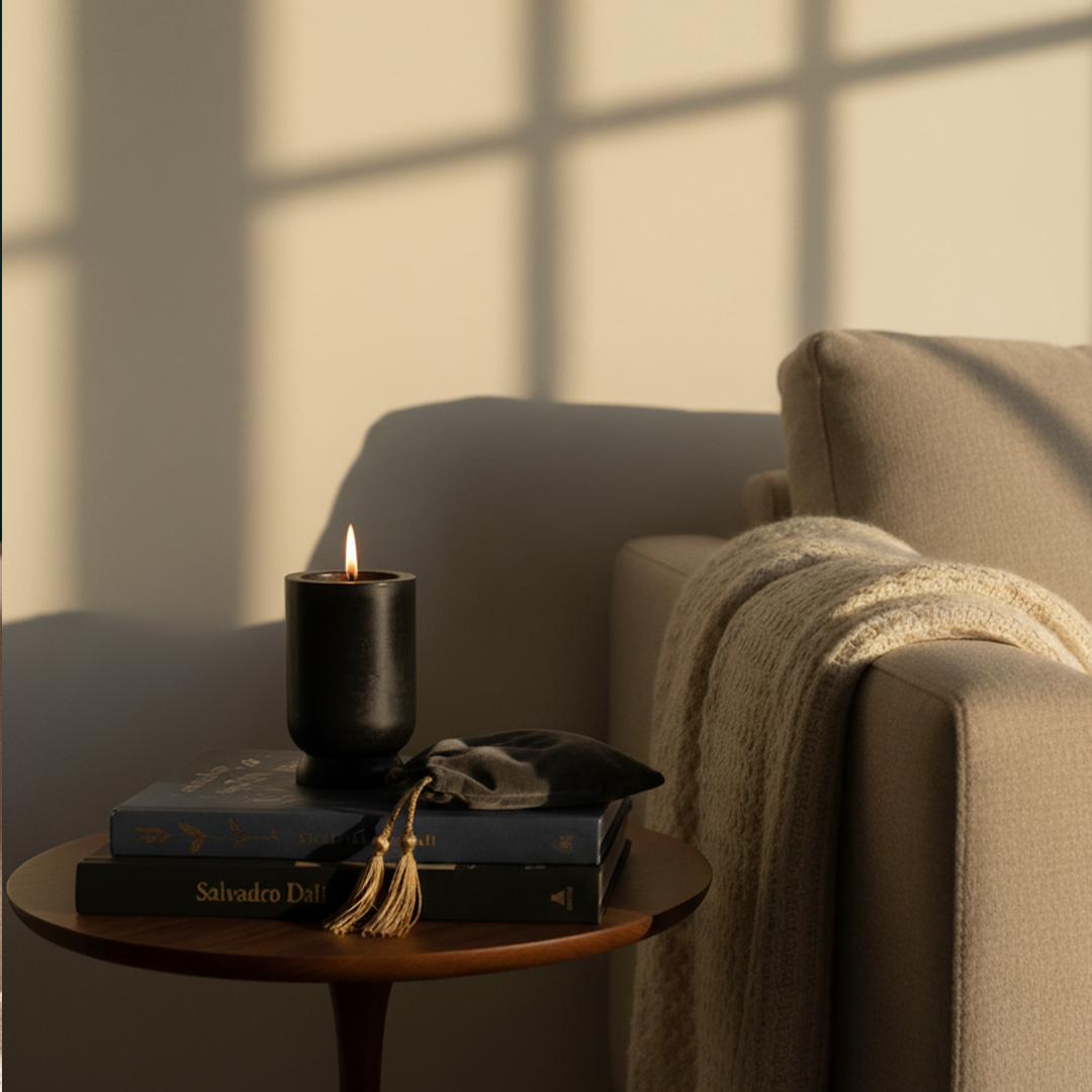baislana Black Stone Candle