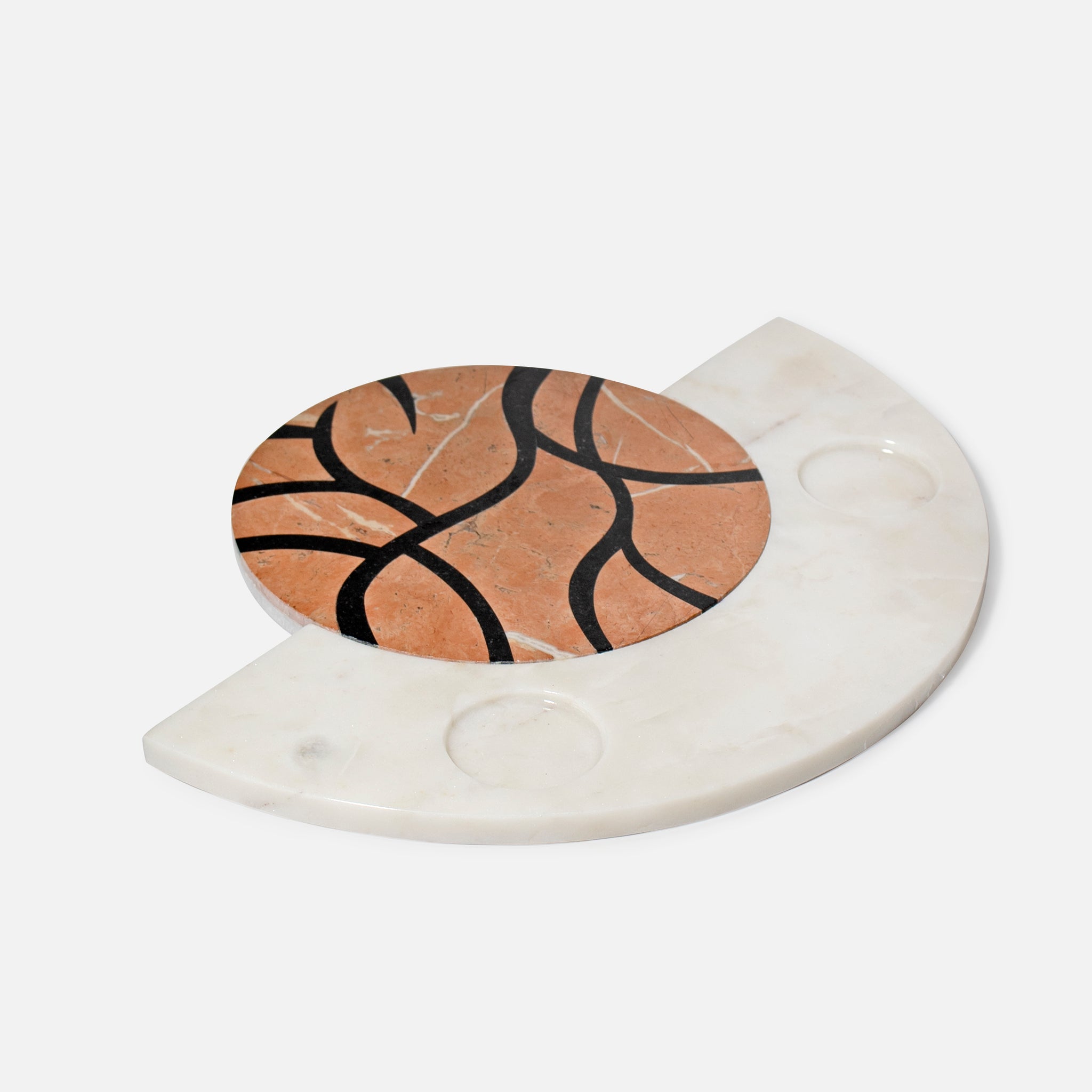VERSI MARBLE - IVORY BROWN PLATTER TRIO SET OF 3