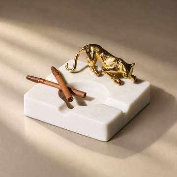 Feral Luxe - Handmade Marble Ashtray with Panther