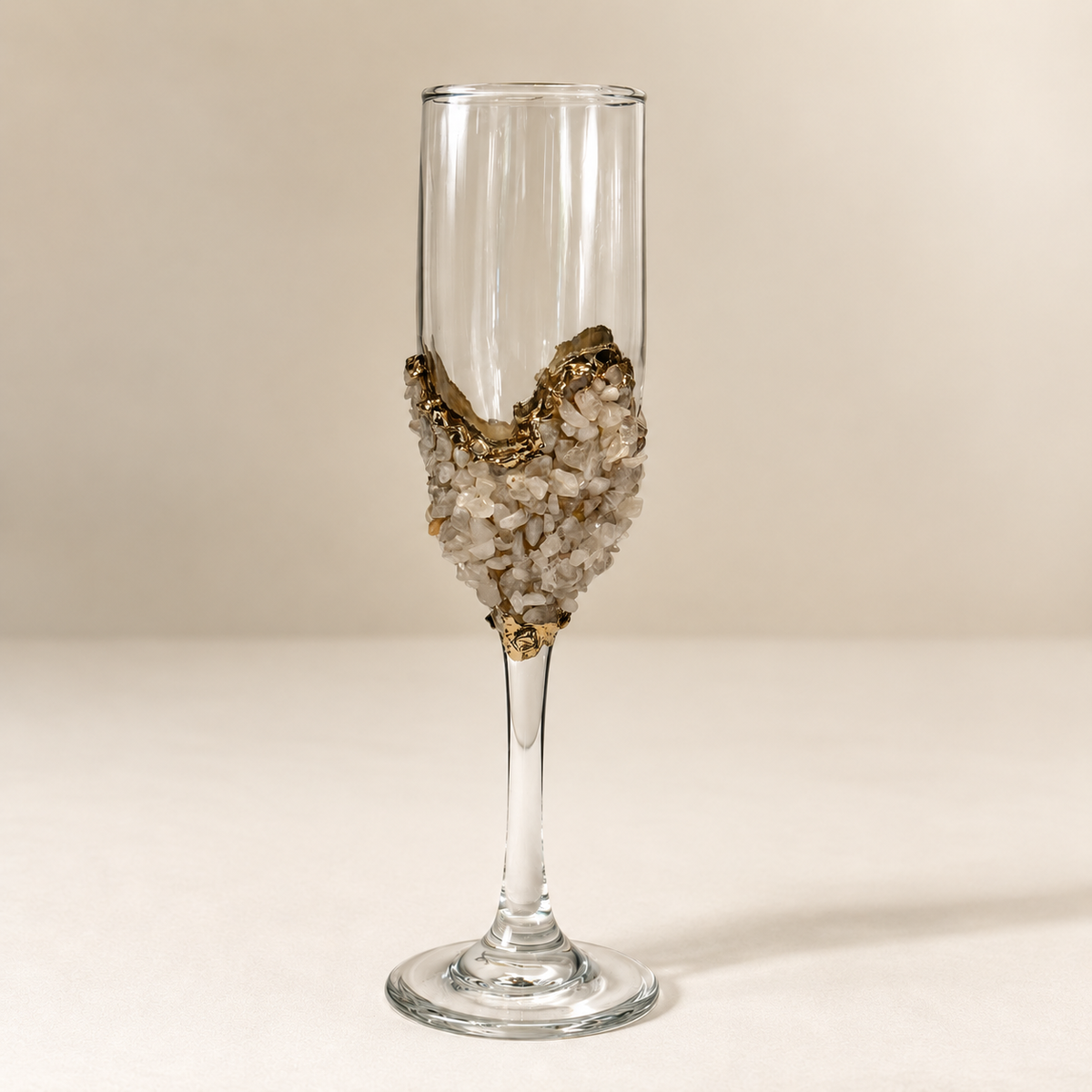 Limited edition - Claire - Rose Quartz Champagne Glass