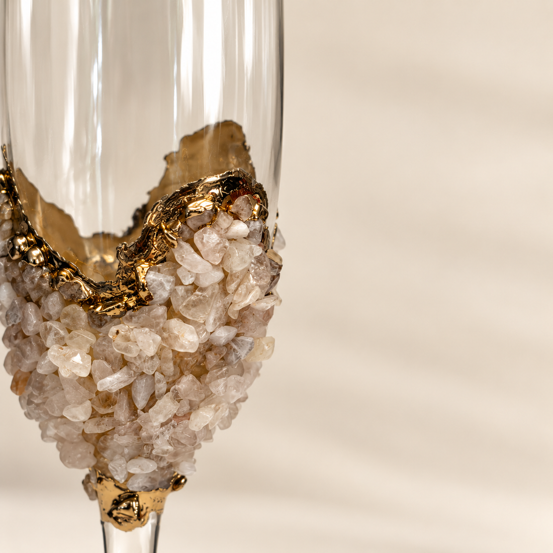 Limited edition - Claire - Rose Quartz Champagne Glass