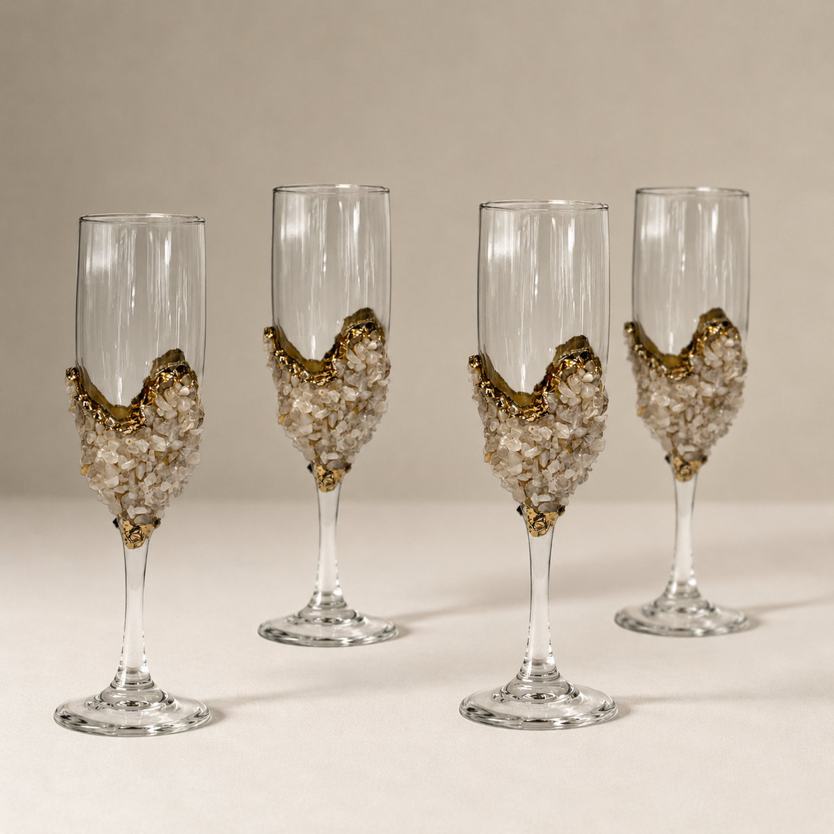 Limited edition - Claire - Rose Quartz Champagne Glass