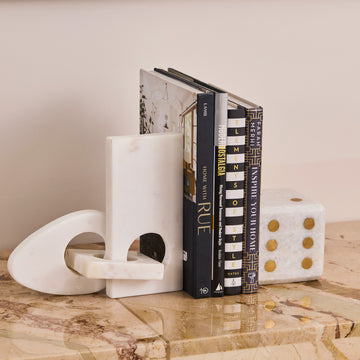 Bittosi Marble - Bookend Dice with Brass Inlay