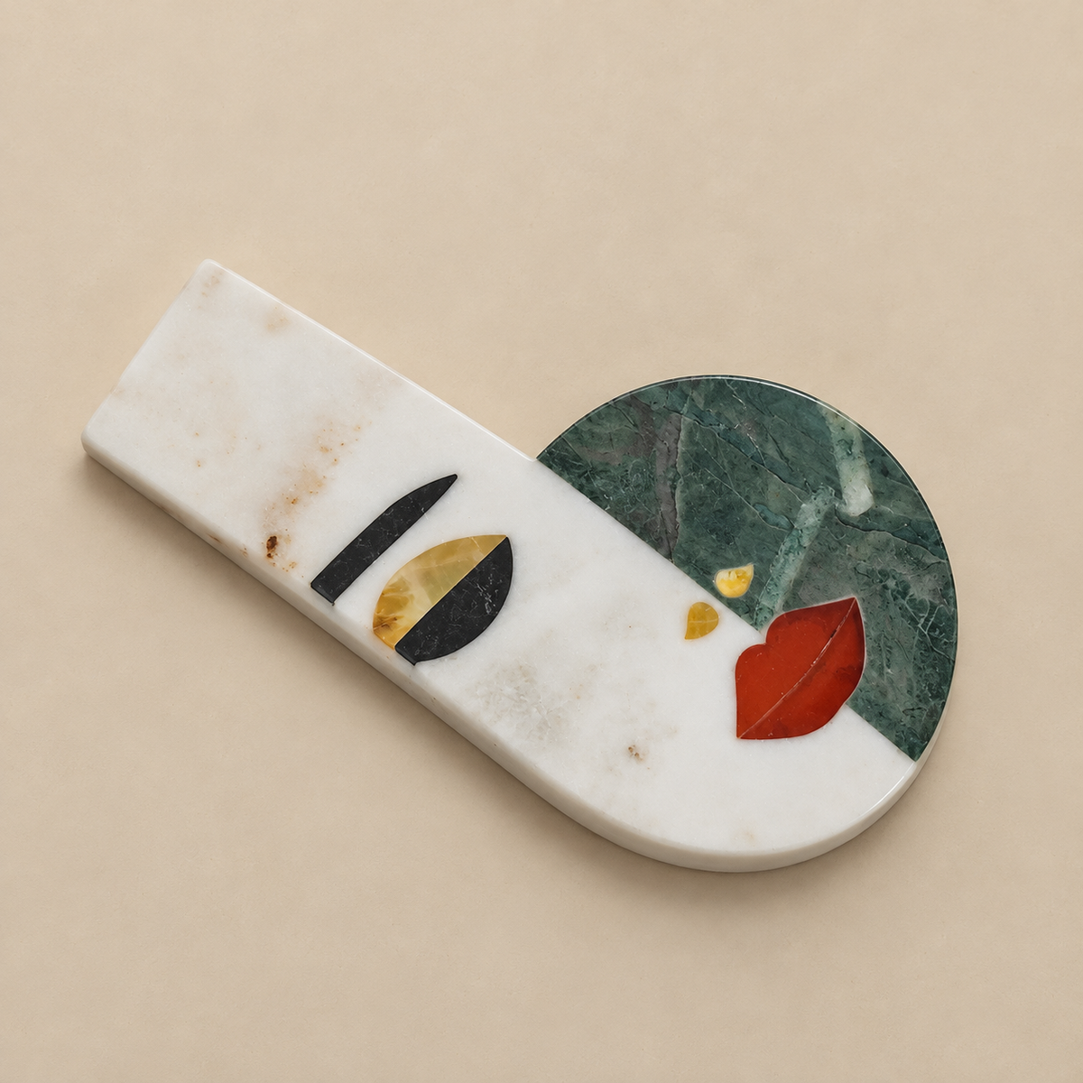 CECLIA - IVORY MULTI MARBLE TRIVET COASTER