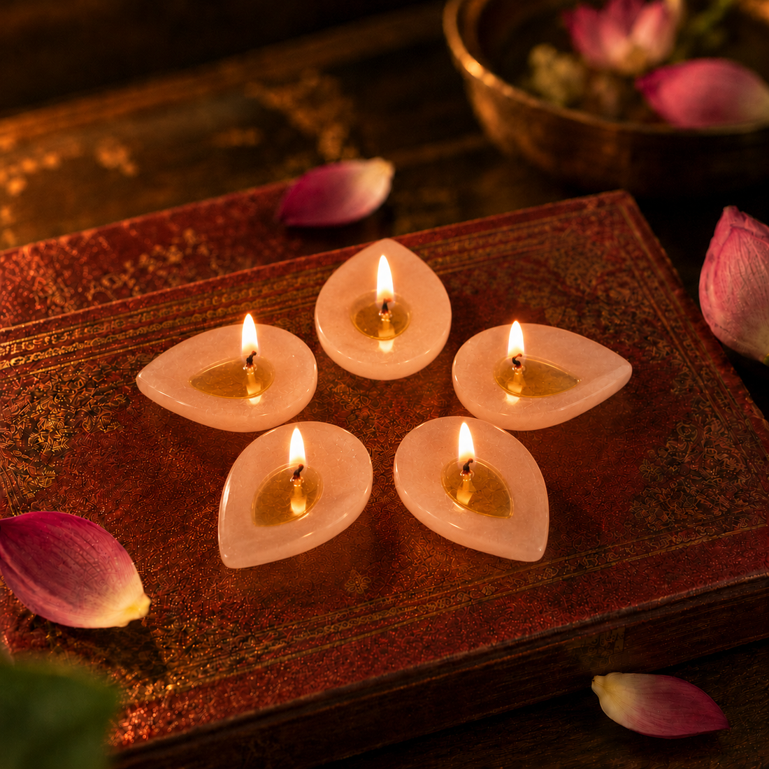 DEVORA – MARBLE DIYA SET