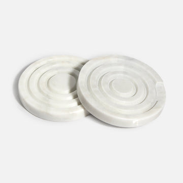 PARADISE -MARBLE IVORY COASTER SET