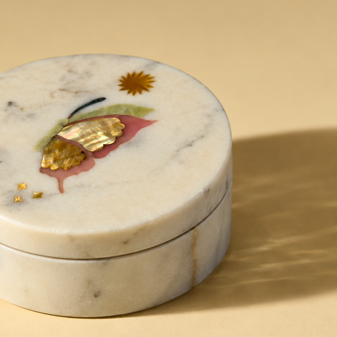 Aira - Marble Inlay Keepsake Box