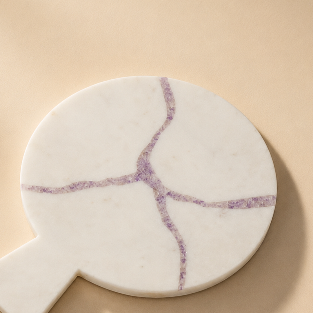 LORRENZO - MARBLE IVORY AMETHYST PLATTER