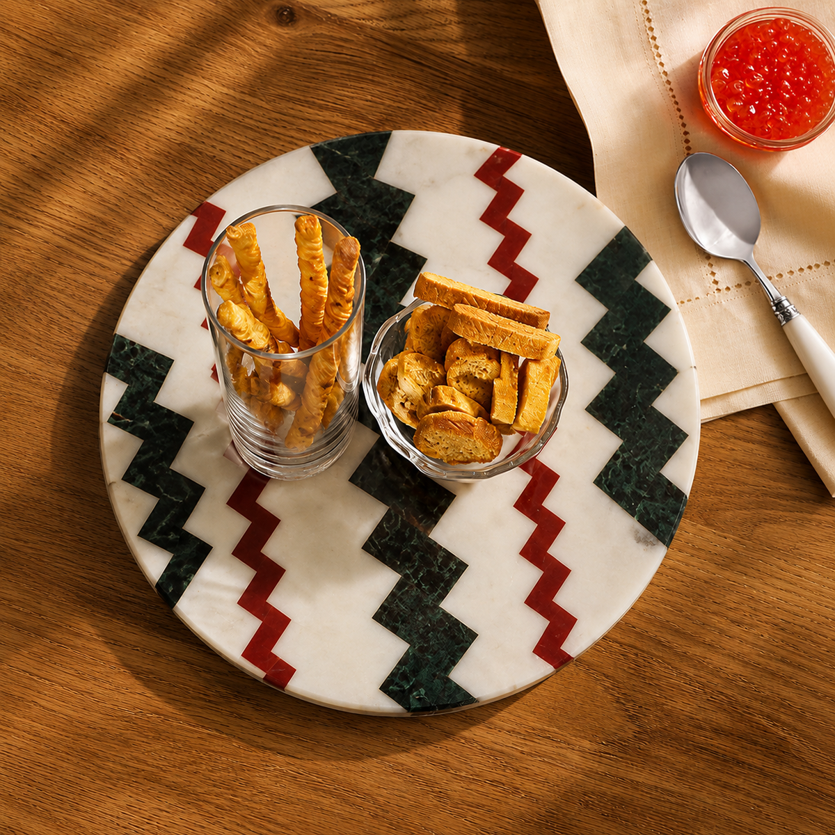 Limited edition Capri - Marble Inlay Lazy Susan
