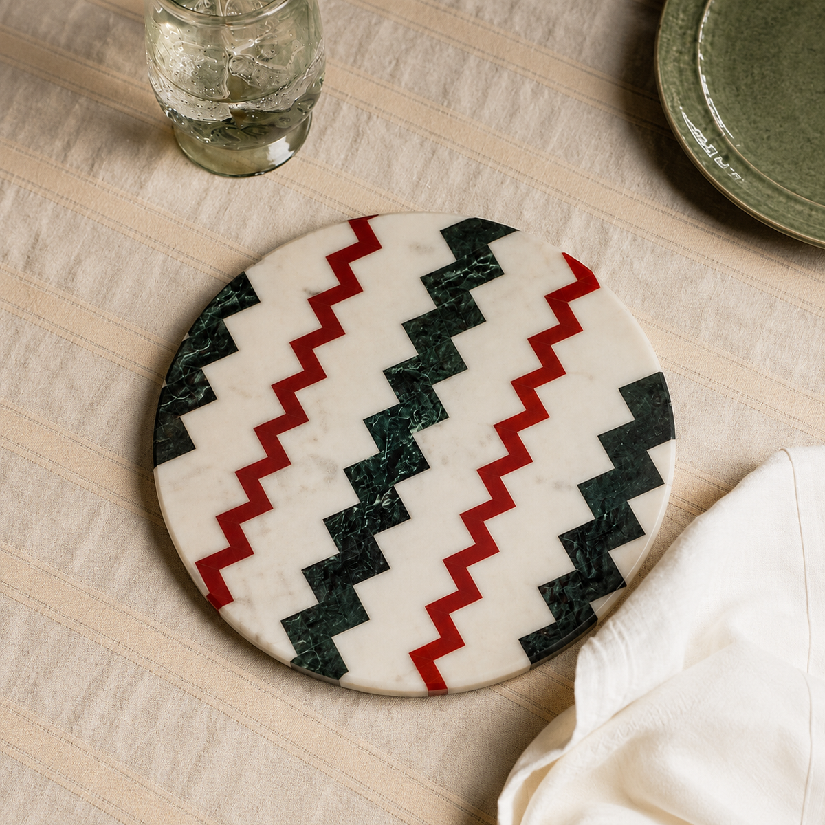 Limited edition Capri - Marble Inlay Lazy Susan