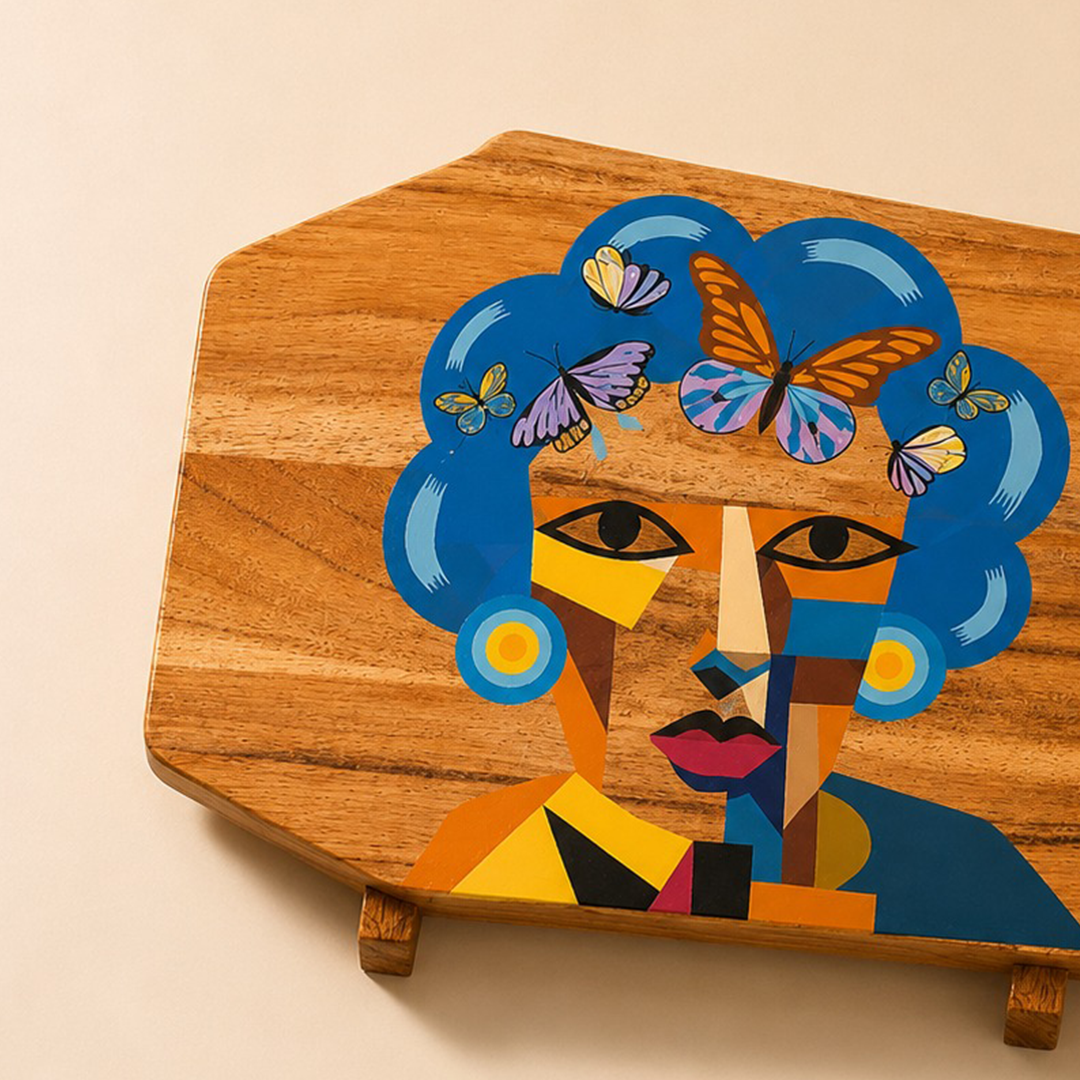 Neo - Hand-Painted (Food Safe) Wooden Platter