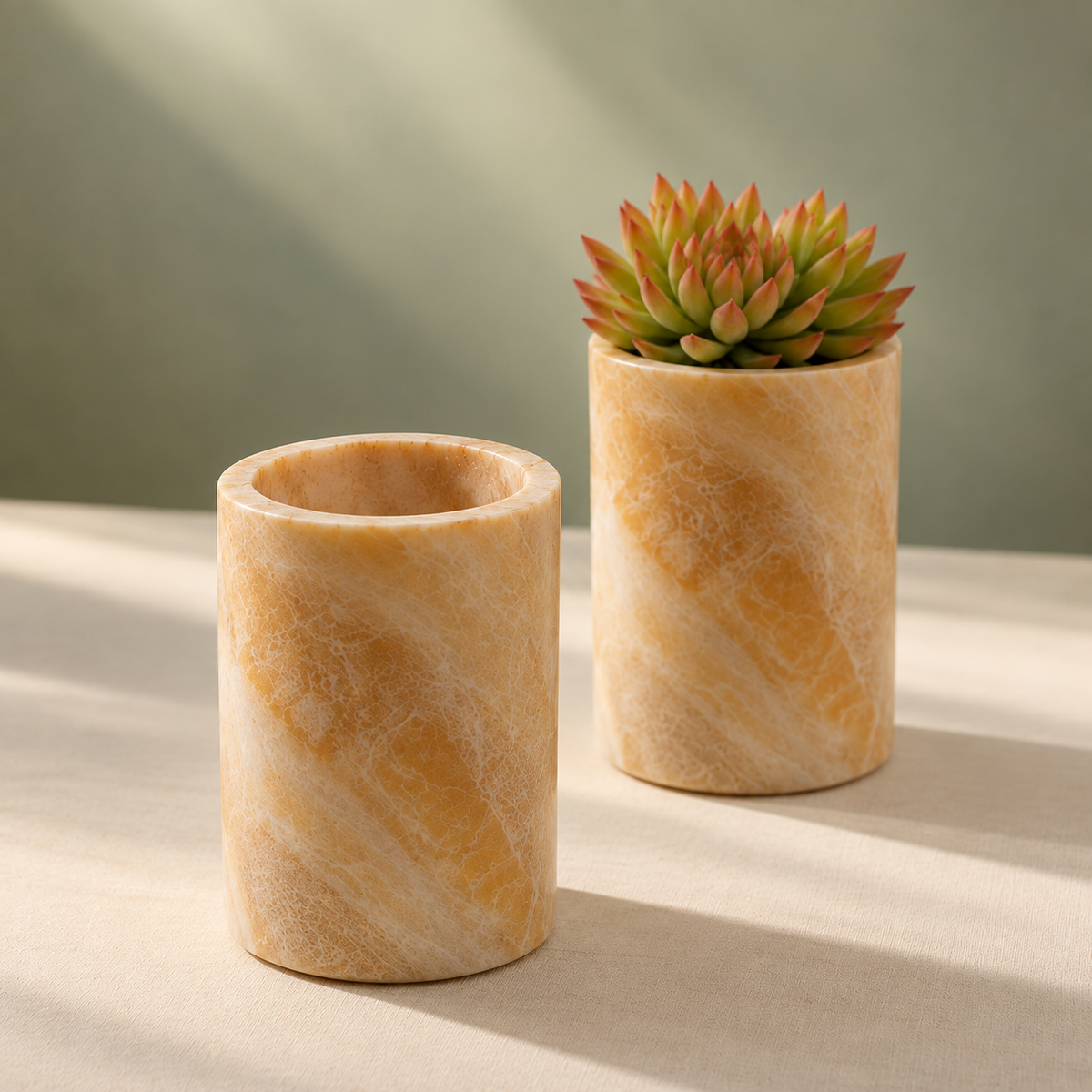 Onyx Stone Pot - Mini Desk Planter