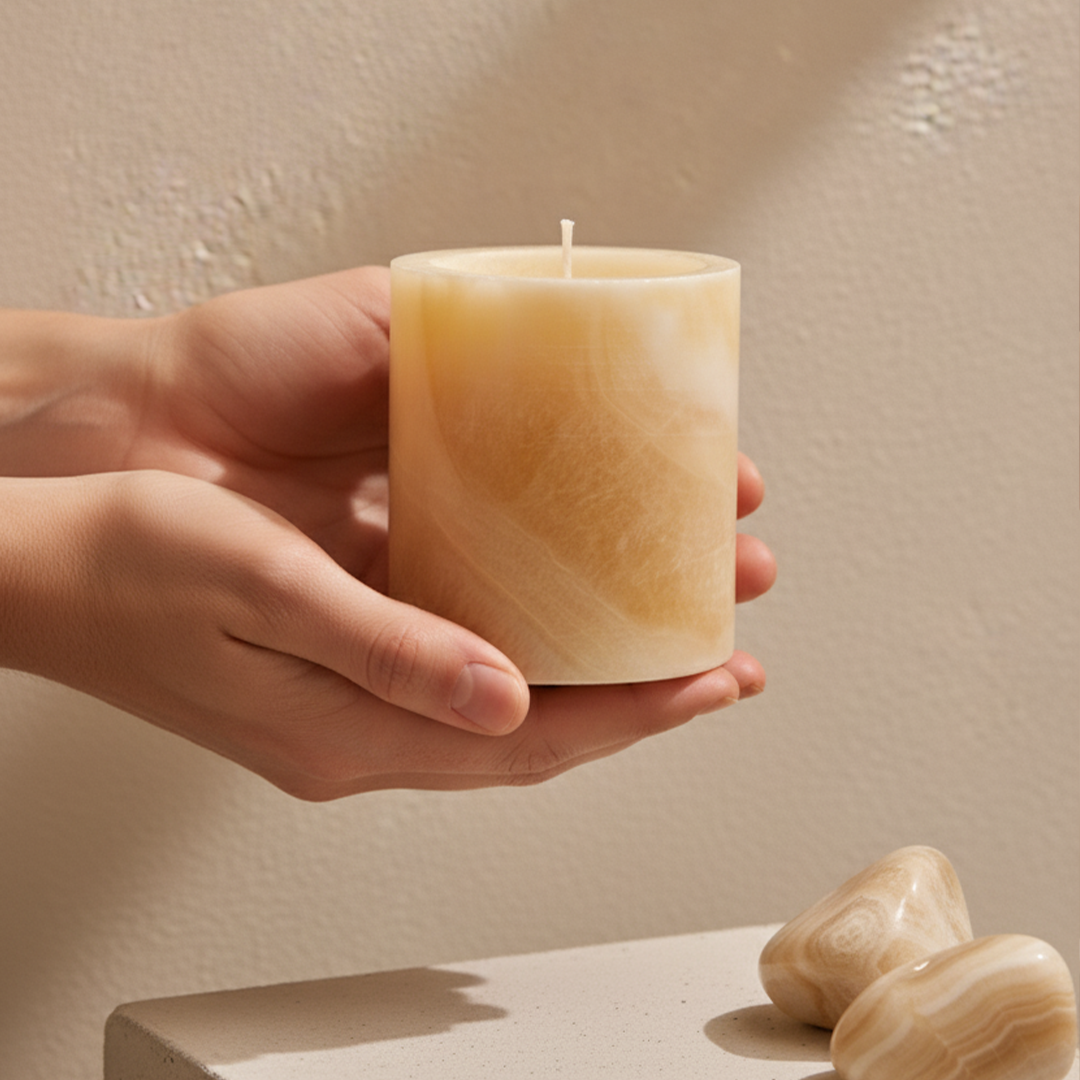 Marbeoa - Handmade Onyx Stone Candle