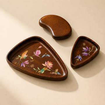 Onura – Set of 3 Hand-Painted (Food Safe) Wooden Platters