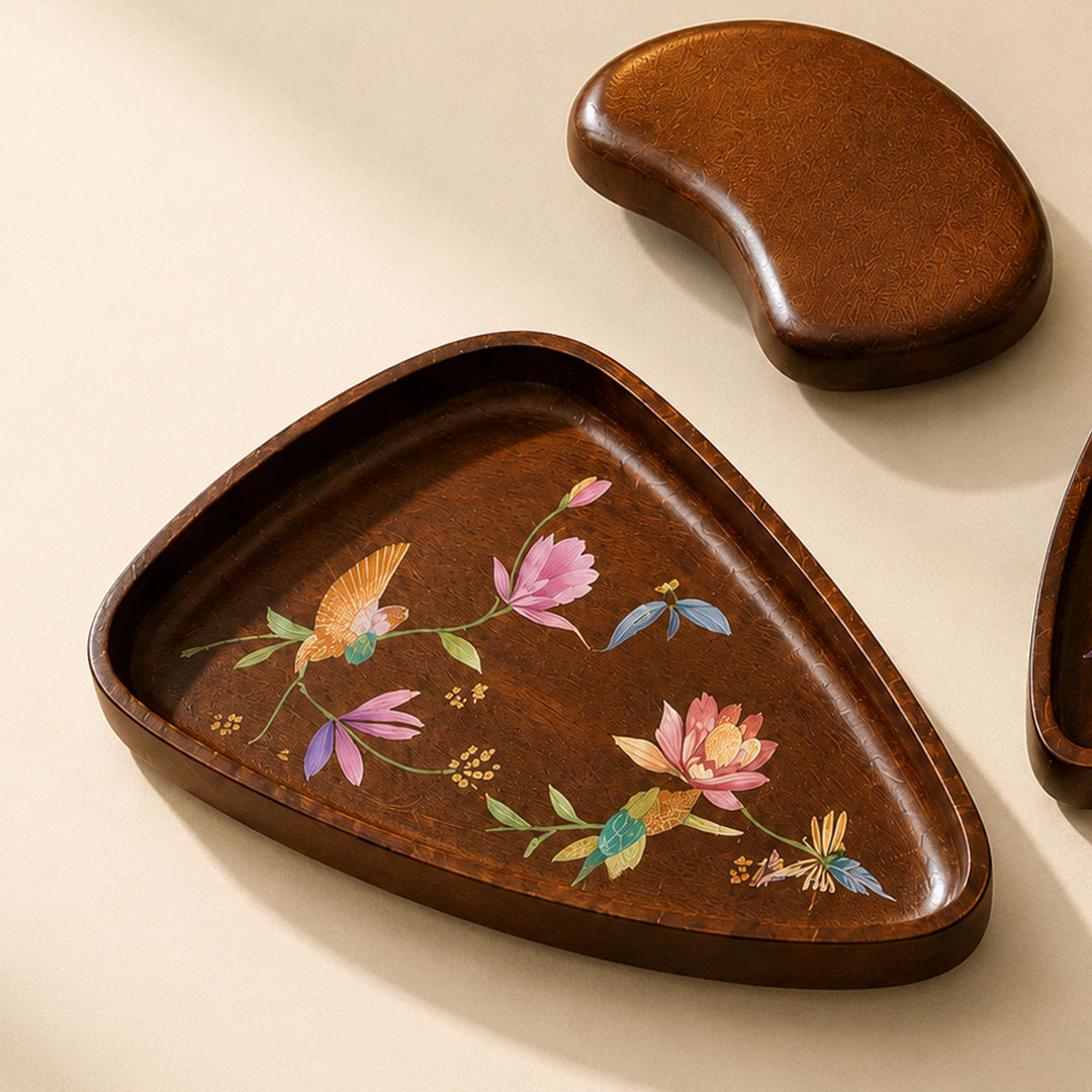 Onura – Set of 3 Hand-Painted (Food Safe) Wooden Platters