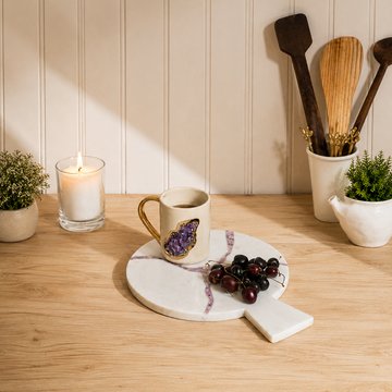 LORRENZO - MARBLE IVORY AMETHYST PLATTER