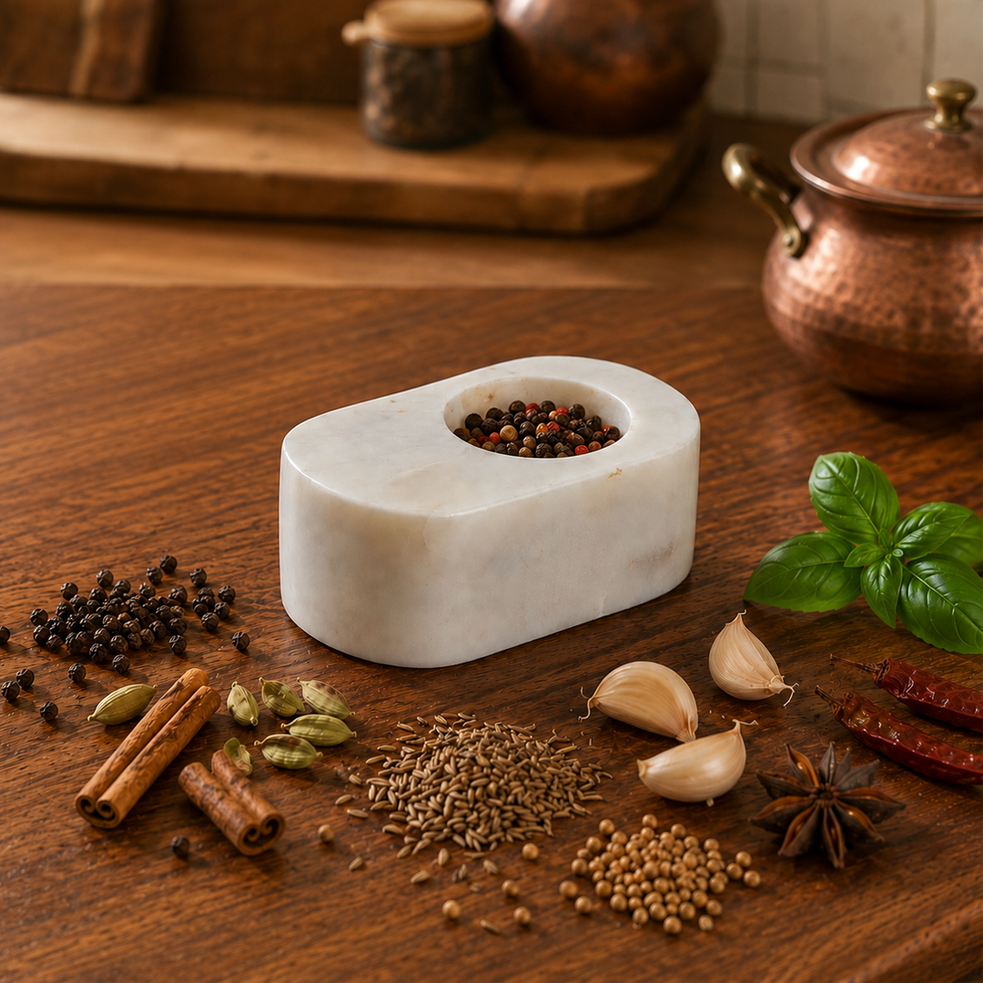 Elahi - Marble Spice Bowl With Spoon