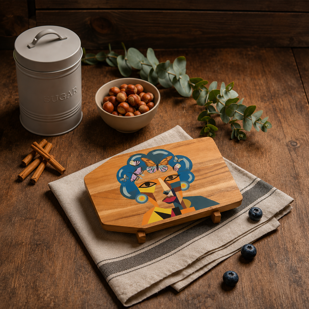 Neo - Hand-Painted (Food Safe) Wooden Platter