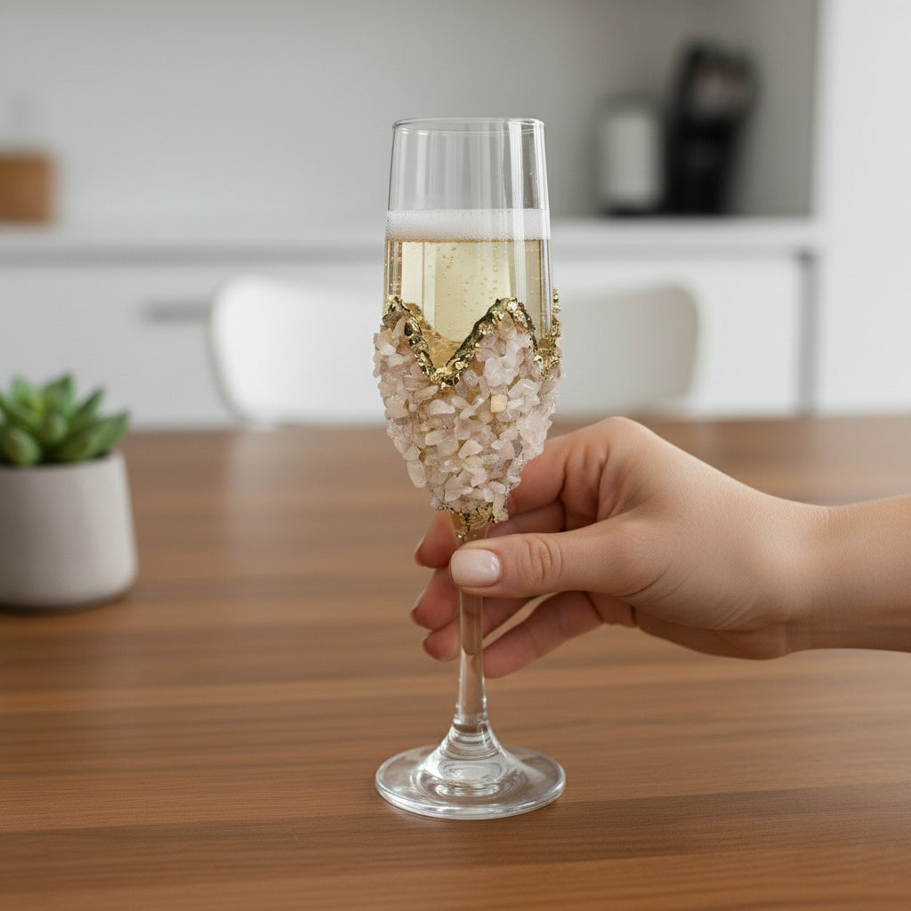 Limited edition - Claire - Rose Quartz Champage Glass