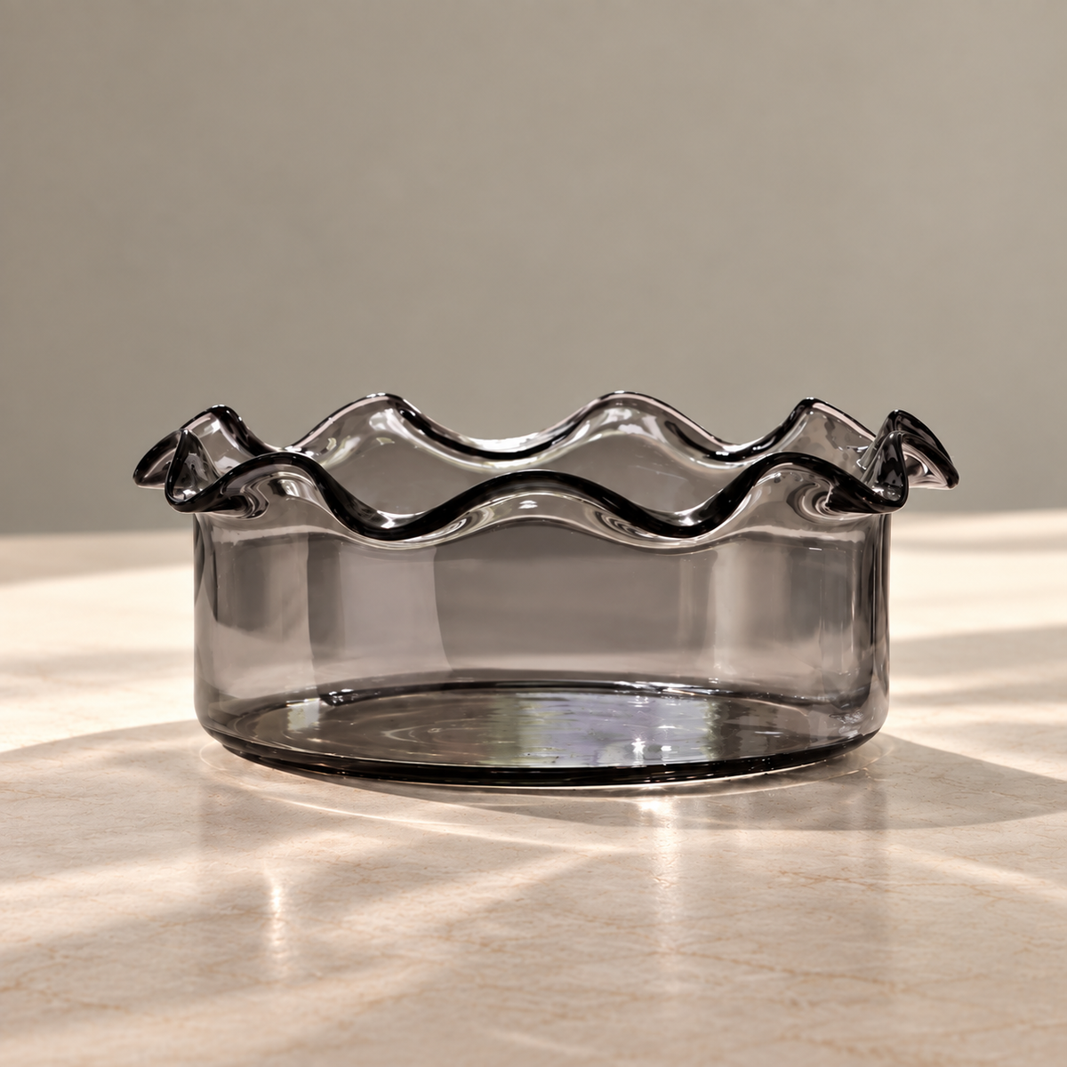 Sculptural Grey - Mini Planter Glass Bowl & Vase (plant not included)
