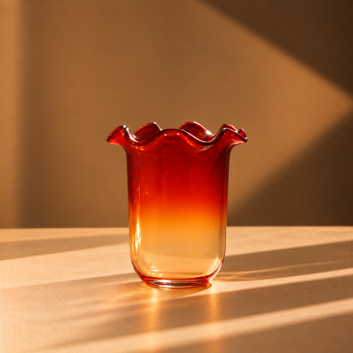 Sculptural Sunset - Glass Bowl & Vase