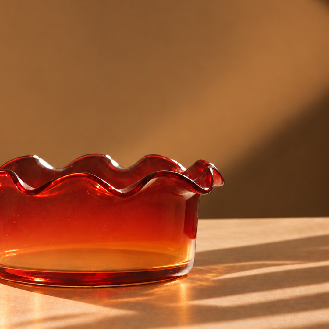 Sculptural Sunset - Glass Bowl & Vase