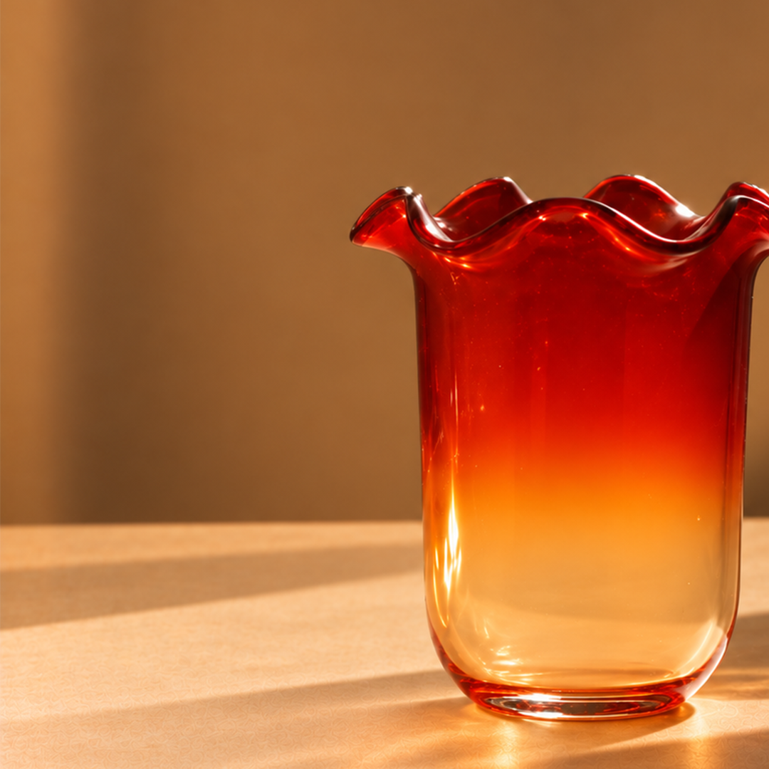 Sculptural Sunset - Glass Bowl & Vase