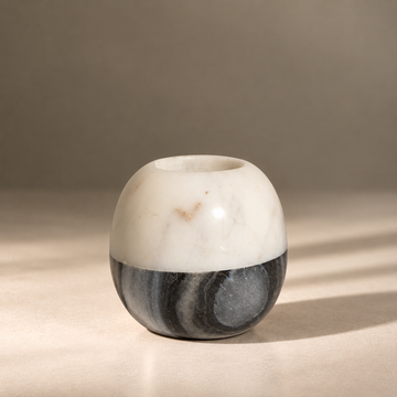 THEO - IVORY BLACK MARBLE CANDLE VOTIVE