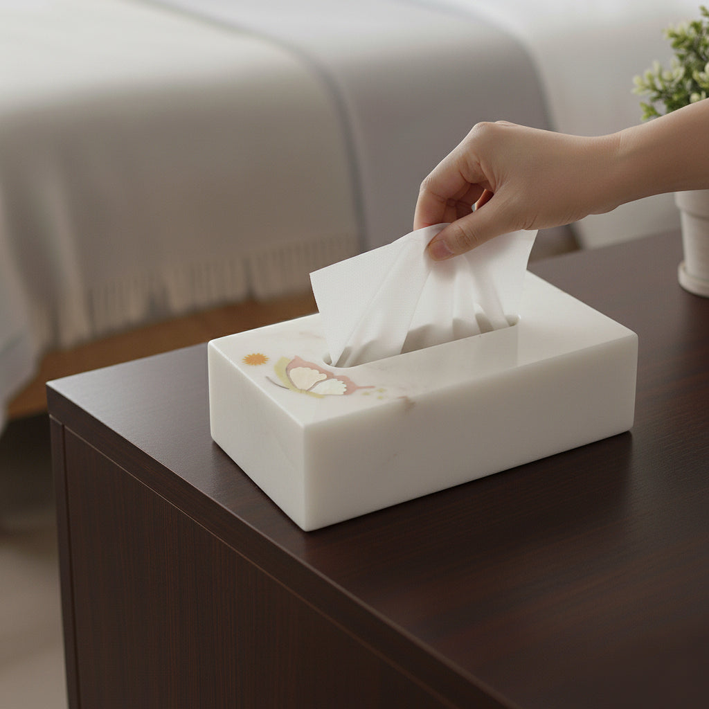 Vireya - Marble Inlay Tissue box