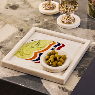 Limited edition - Fluttray - Marble Inlay Platter with Bowl
