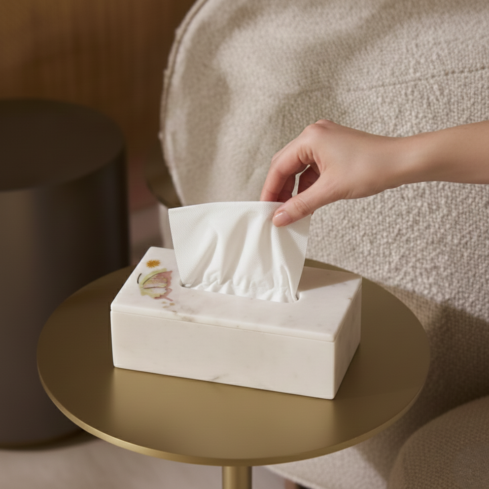 Vireya - Marble Inlay Tissue box