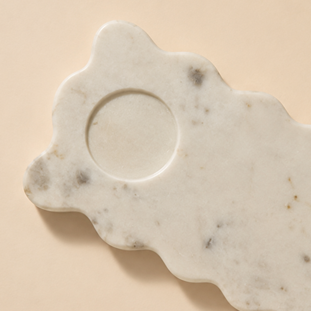 WAVERLY - MARBLE IVORY PLATTER TRAY
